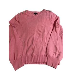 J. Crew Pink embellished crew neck sweatshirt size large